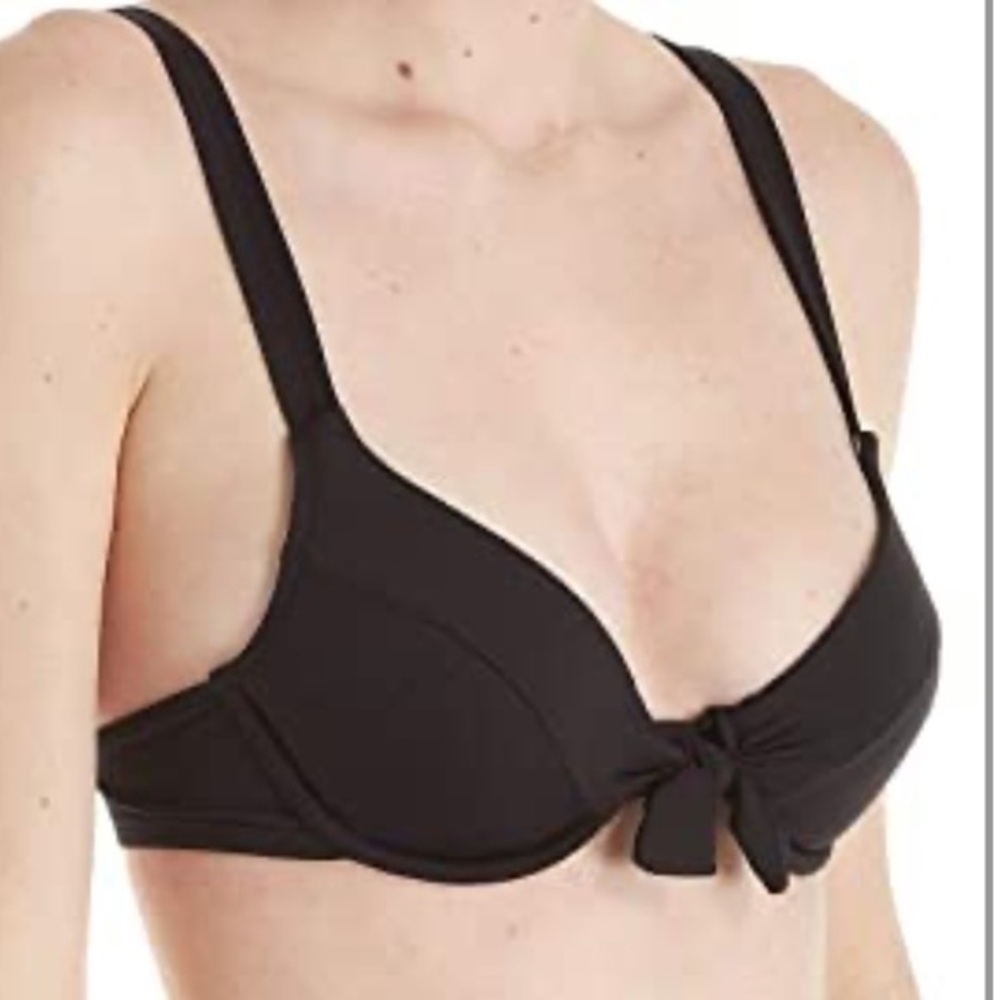 BECCA Black Tie-Front Bikini Top